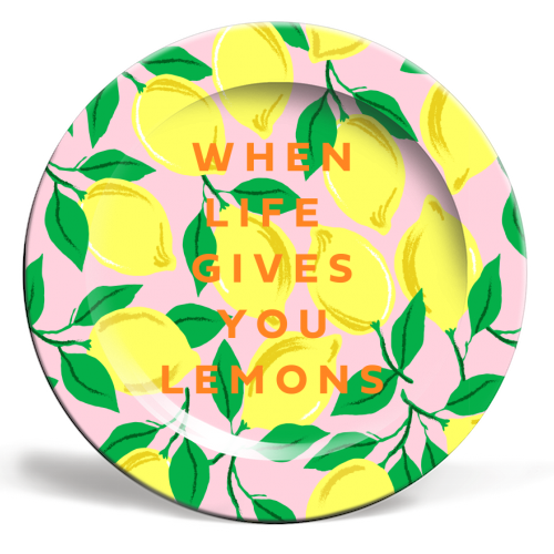 WHEN LIFE GIVES YOU LEMONS - ceramic dinner plate by PEARL & CLOVER