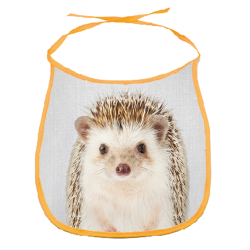 Hedgehog - Colorful - funny baby bib by Gal Design