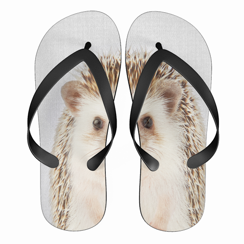 Hedgehog - Colorful - funny flip flops by Gal Design