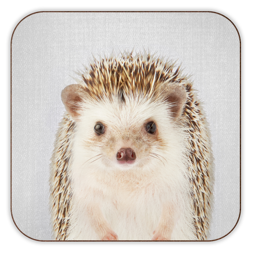 Hedgehog - Colorful - personalised beer coaster by Gal Design