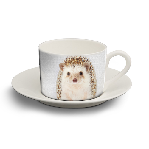 Hedgehog - Colorful - personalised cup and saucer by Gal Design