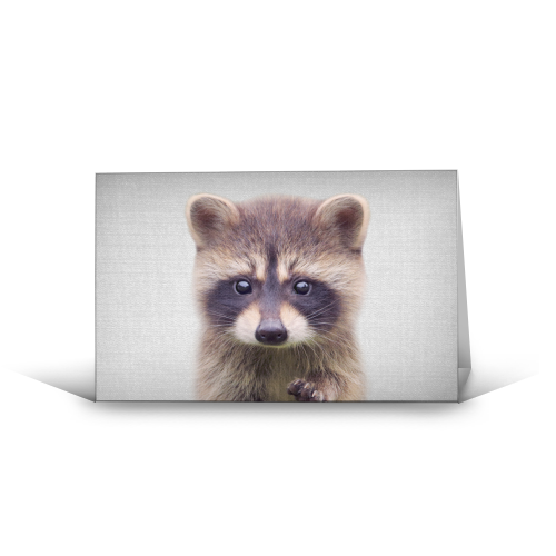 Raccoon - Colorful - funny greeting card by Gal Design