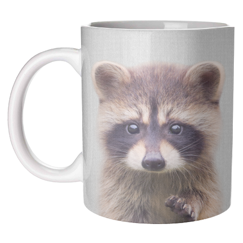 Raccoon - Colorful - unique mug by Gal Design
