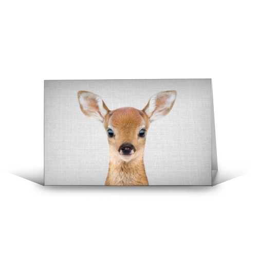 Baby Deer - Colorful - funny greeting card by Gal Design