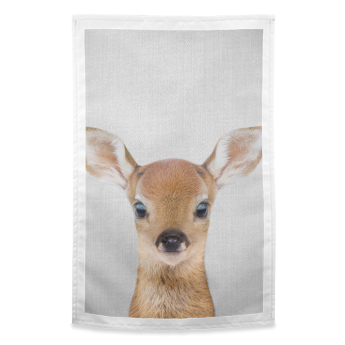 Baby Deer - Colorful - funny tea towel by Gal Design