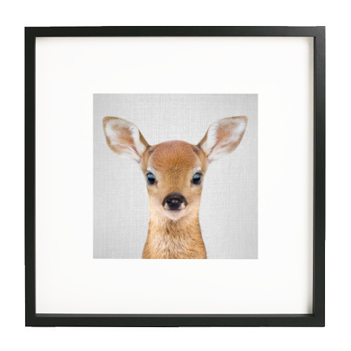 Baby Deer - Colorful - white/black framed print by Gal Design
