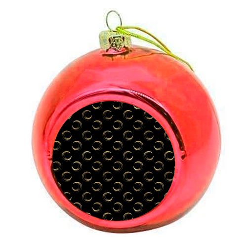 black and gold moon pattern - colourful christmas bauble by Anastasios Konstantinidis