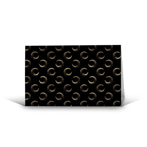 black and gold moon pattern - funny greeting card by Anastasios Konstantinidis