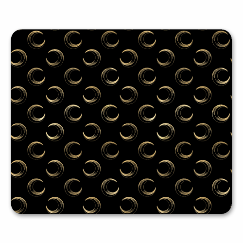 black and gold moon pattern - funny mouse mat by Anastasios Konstantinidis