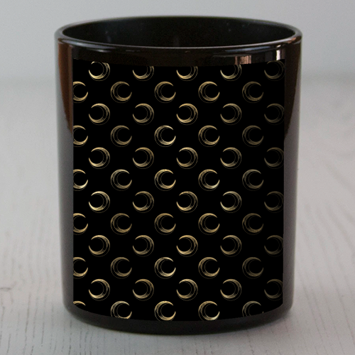 black and gold moon pattern - scented candle by Anastasios Konstantinidis