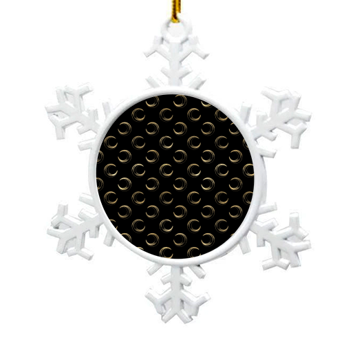 black and gold moon pattern - snowflake decoration by Anastasios Konstantinidis