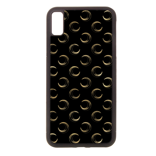black and gold moon pattern - stylish phone case by Anastasios Konstantinidis