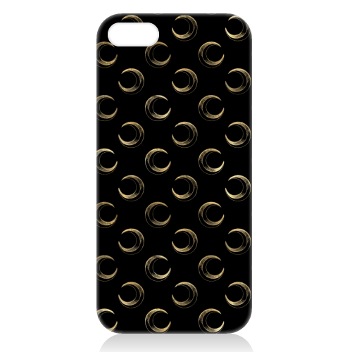 black and gold moon pattern - unique phone case by Anastasios Konstantinidis