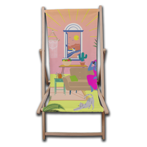 Paradise House: Living Room - canvas deck chair by Nina Robinson