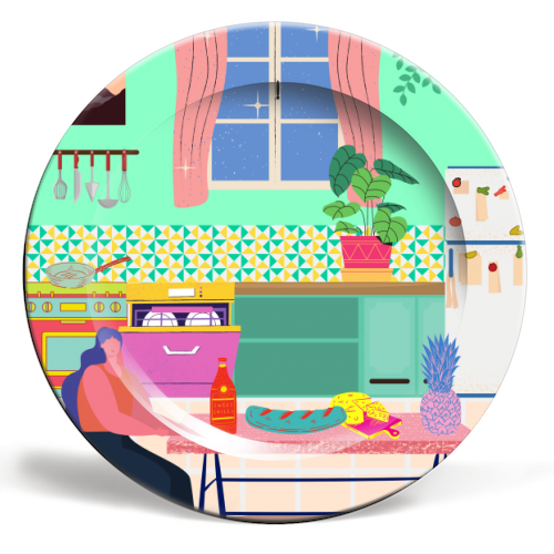 Paradise House: Kitchen - ceramic dinner plate by Nina Robinson