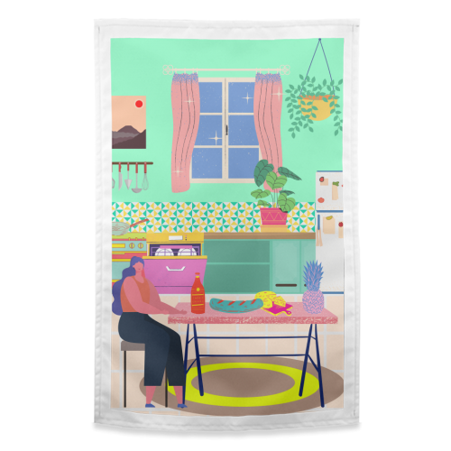Paradise House: Kitchen - funny tea towel by Nina Robinson