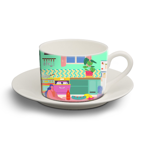 Paradise House: Kitchen - personalised cup and saucer by Nina Robinson