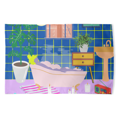 Paradise House: Bathroom - funny tea towel by Nina Robinson