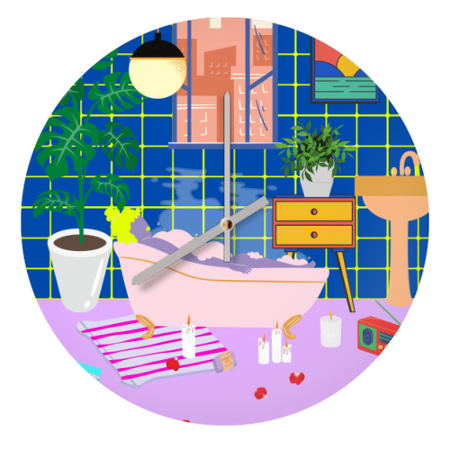 Paradise House: Bathroom - quirky wall clock by Nina Robinson