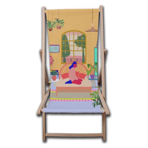 Paradise House: Bedroom - canvas deck chair by Nina Robinson