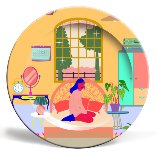 Paradise House: Bedroom - ceramic dinner plate by Nina Robinson