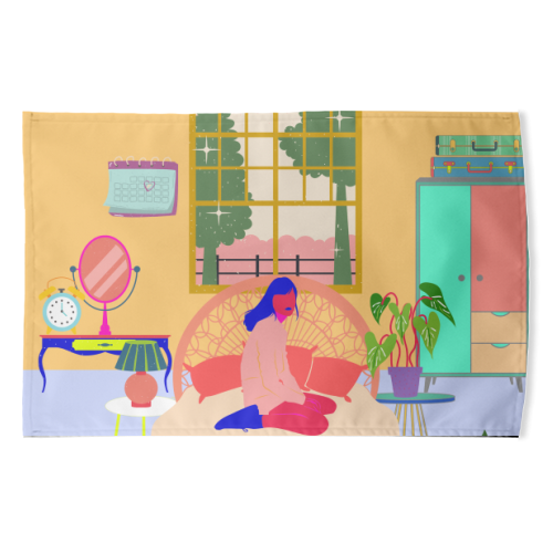 Paradise House: Bedroom - funny tea towel by Nina Robinson