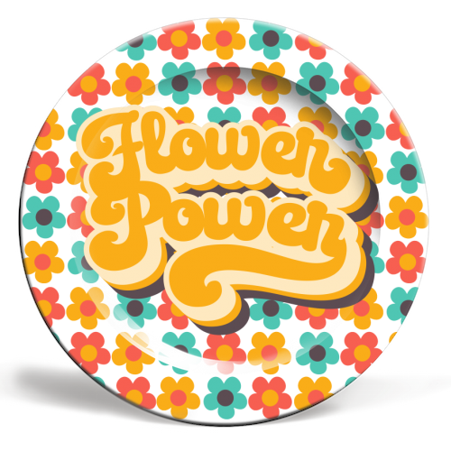 FLOWER POWER - ceramic dinner plate by Giddy Kipper