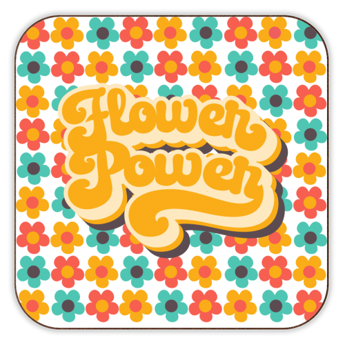FLOWER POWER - personalised beer coaster by Giddy Kipper
