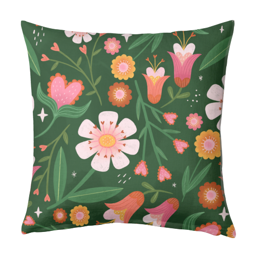 Floral pattern - designed cushion by Katie Brookes