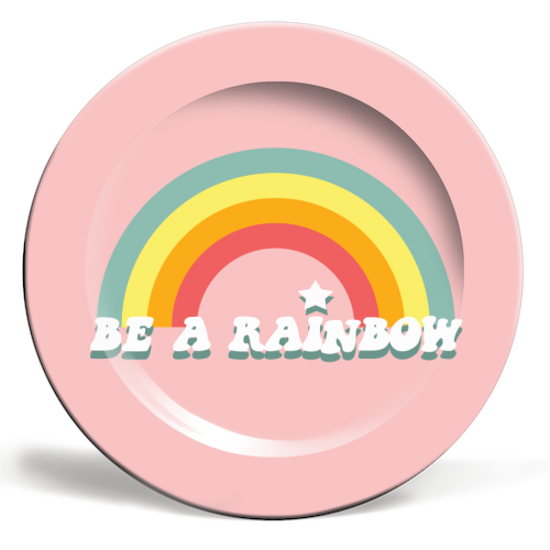 BE A RAINBOW - ceramic dinner plate by Giddy Kipper