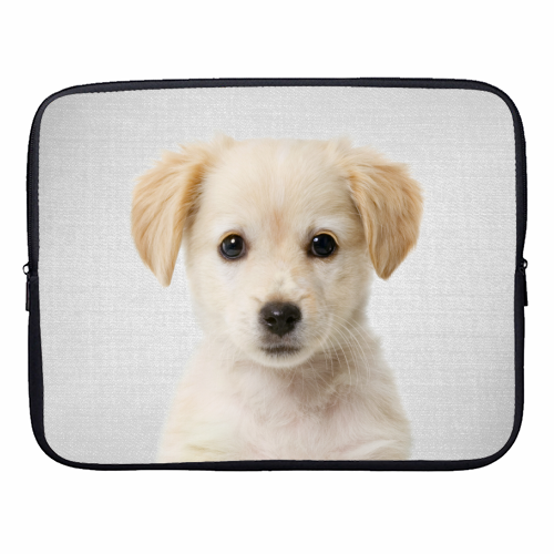 Golden Retriever Puppy - Colorful - designer laptop sleeve by Gal Design