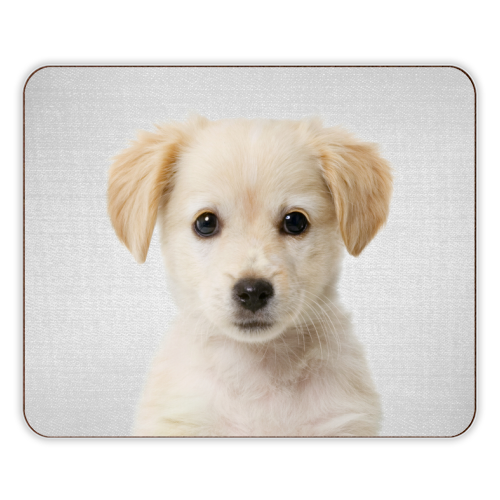 Golden Retriever Puppy - Colorful - designer placemat by Gal Design