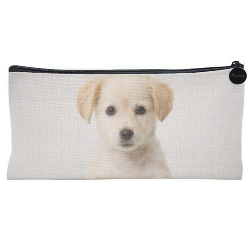 Golden Retriever Puppy - Colorful - flat pencil case by Gal Design