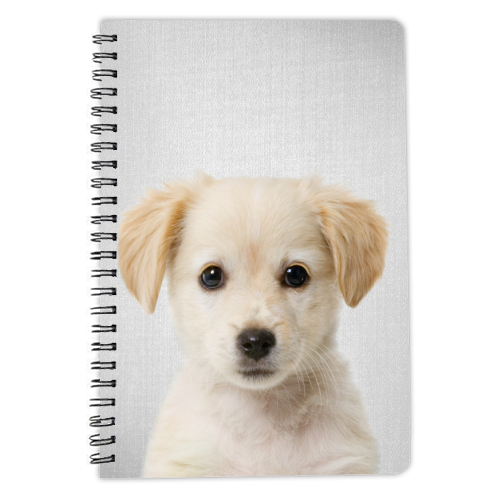 Golden Retriever Puppy - Colorful - personalised A4, A5, A6 notebook by Gal Design