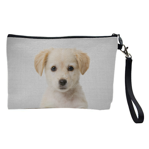 Golden Retriever Puppy - Colorful - pretty makeup bag by Gal Design