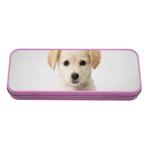 Golden Retriever Puppy - Colorful - tin pencil case by Gal Design