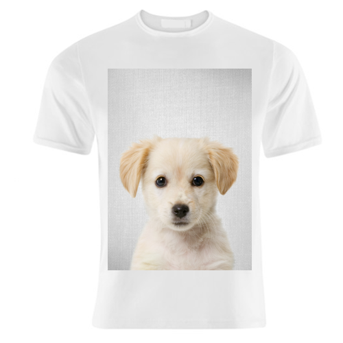 Golden Retriever Puppy - Colorful - unique t shirt by Gal Design