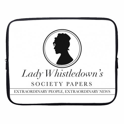 Lady Whistledown's Society Papers - designer laptop sleeve by Cheryl Boland