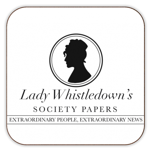 Lady Whistledown's Society Papers - personalised beer coaster by Cheryl Boland
