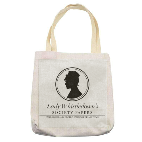 Lady Whistledown's Society Papers - printed tote bag by Cheryl Boland