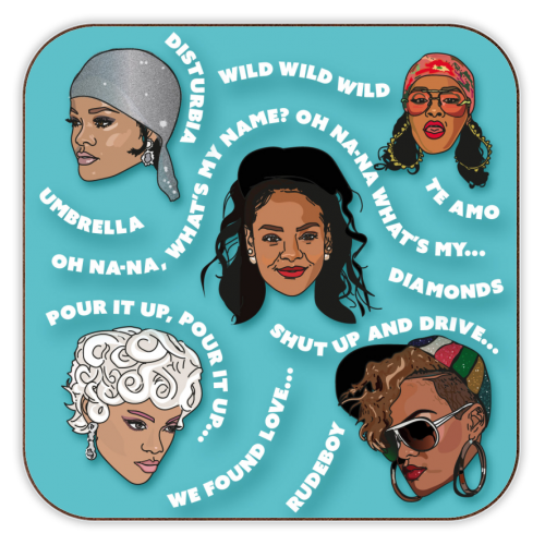 Rihanna Collection - personalised beer coaster by Catherine Critchley.