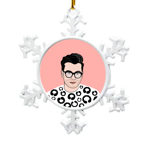 David Rose Portrait (coral version) - snowflake decoration by Adam Regester