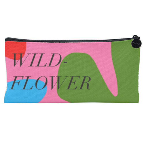 Wild Flower Pink - flat pencil case by Eloise Davey