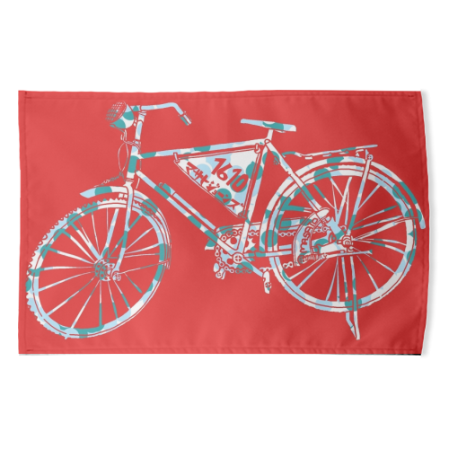 Strawberry dot bike - funny tea towel by Masato Jones
