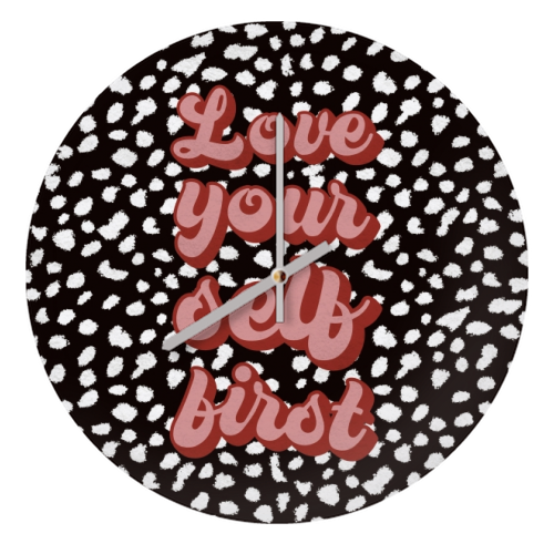 Love Your Self First - quirky wall clock by The Girl Next Draw
