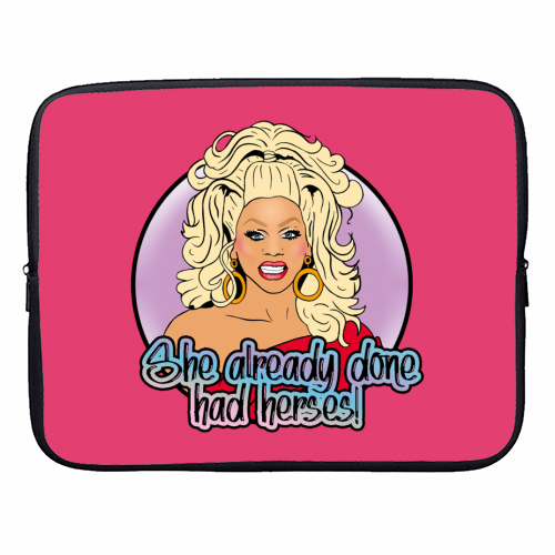She Already Done Had Herses - designer laptop sleeve by Bite Your Granny