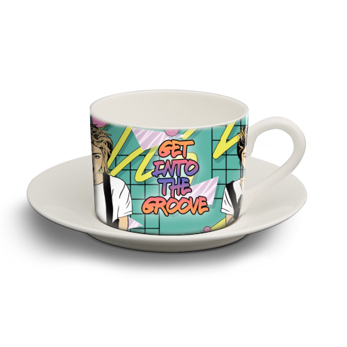 Get into the Groove - personalised cup and saucer by Bite Your Granny