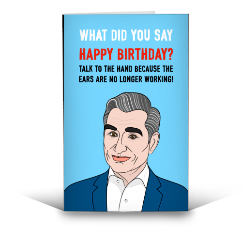 Talk To The Hand Birthday Greeting - funny greeting card by Adam Regester