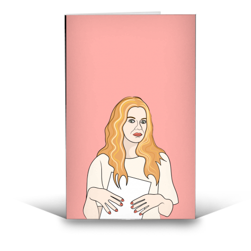 Alexis Rose (Schitt's Creek) Portrait (coral version) - funny greeting card by Adam Regester