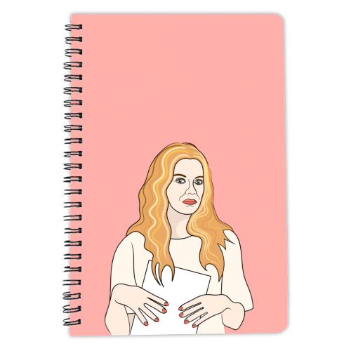 Alexis Rose (Schitt's Creek) Portrait (coral version) - personalised A4, A5, A6 notebook by Adam Regester